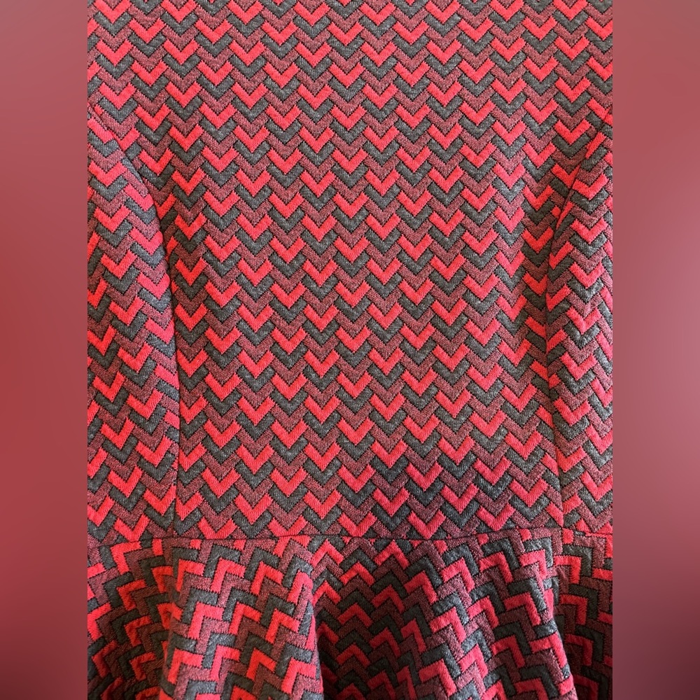 Basil & Lola Small Red/Grey Layered Skater Dress